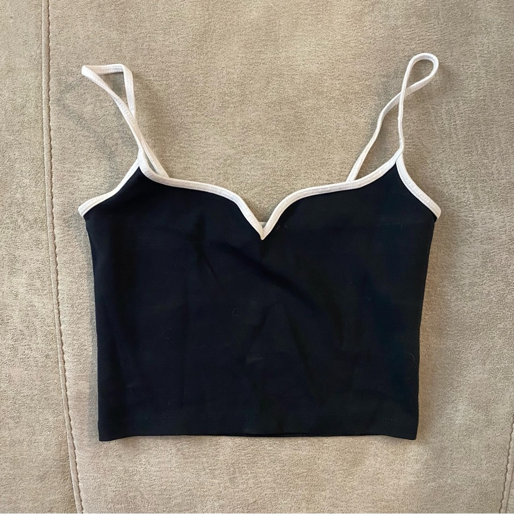 Abercrombie & Fitch Black Camisole with White Edging